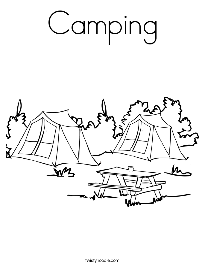 Plansa de colorat cu Camping 3 23